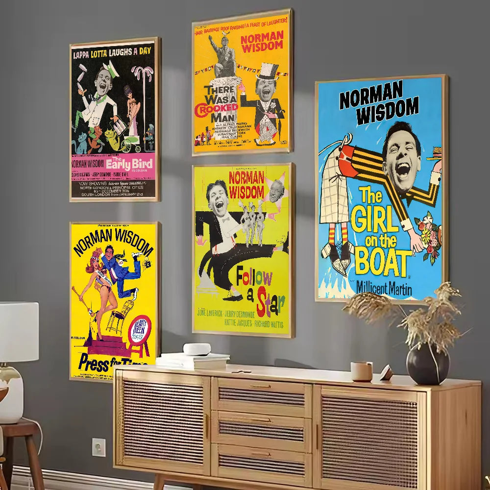 Classic N-Norman Wisdom Movie  Poster Decorative painting printing waterproof home living room corridor aesthetic decoration