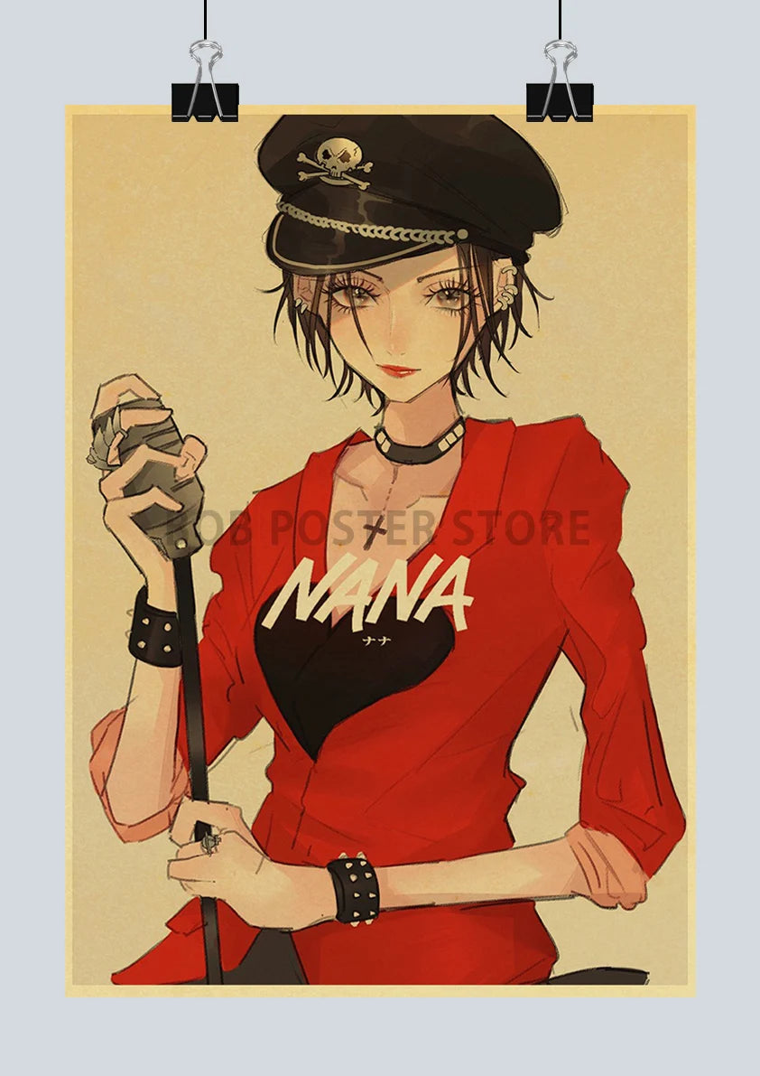 Japan Anime NANA Posters Retro Kraft Paper Sticker Poster 2021 Arrivals Bar Cafe Decor Nostalgia Gift Funny Prints Wall Painting