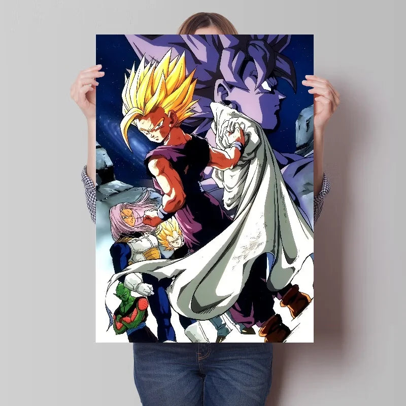 Bandai Classic Anime Dragon Ball HD Poster Goku Gohan Vegeta Piccolo Friza Retro Canvas Painting Print Wall Art Children Gift