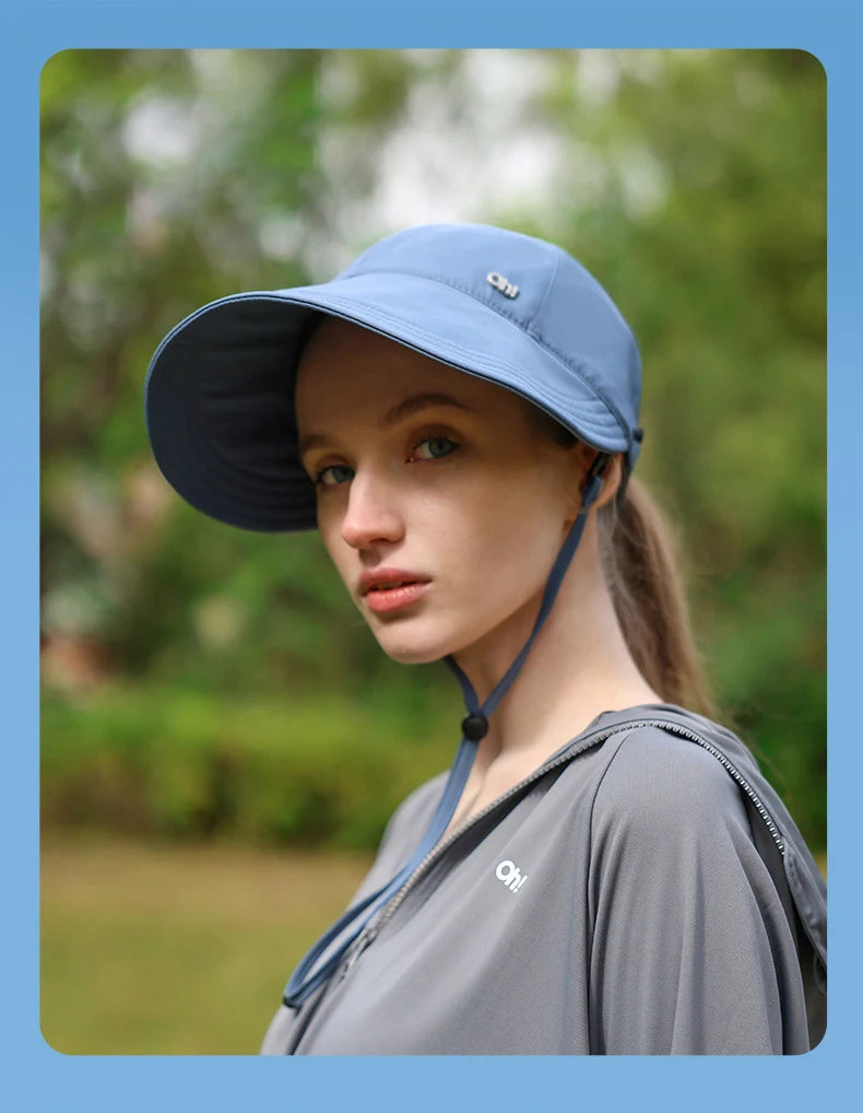 OhSunny Women Baseball Cap 2024 New Fashion Spring Summer Adjustable Sun Visor Anti-UV UPF1000+ Hats with Face Protective Scarf