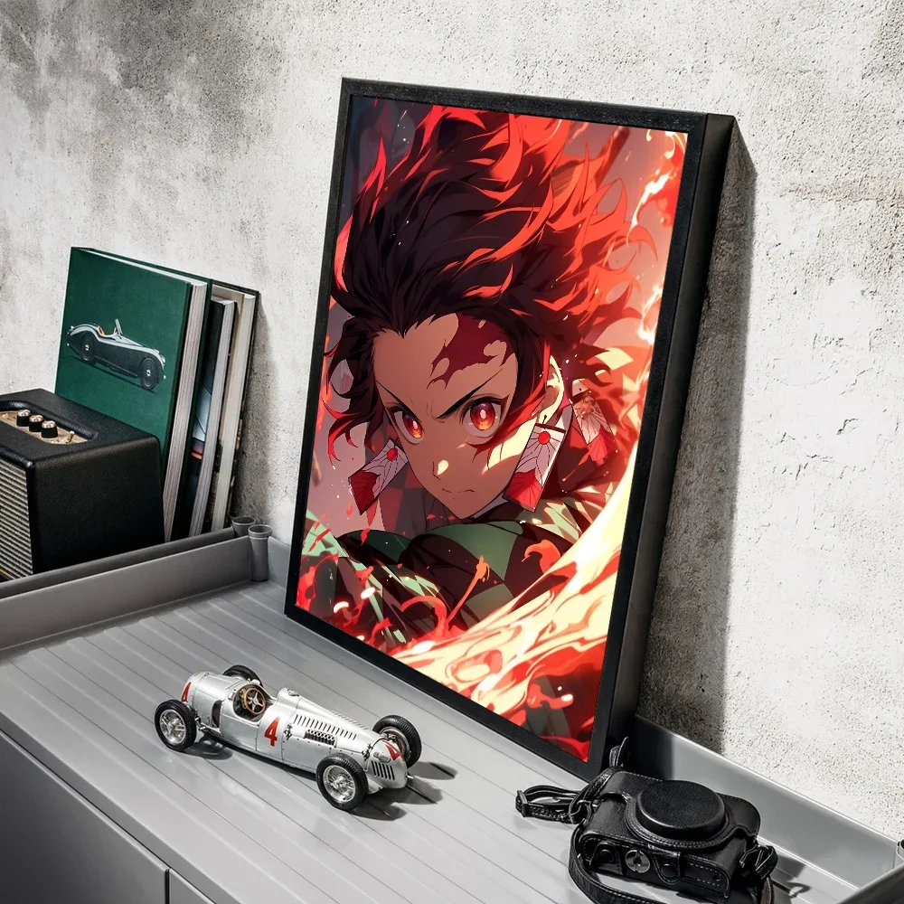 Anime Demon Slayer Canvas Poster Tanjirou Nezuko Kyoujurou Home Wall Art Painting Prints Pictures Kids Bedroom Decor Mural Gifts