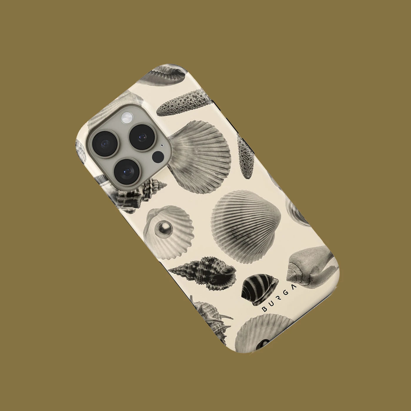 Shell Mosaic BURGA Phone Case for iPhone 16 15 14 13 12 11 X XS XR XSMAX 7 8 Pro Max Plus Luxury Double-layer Back Cover