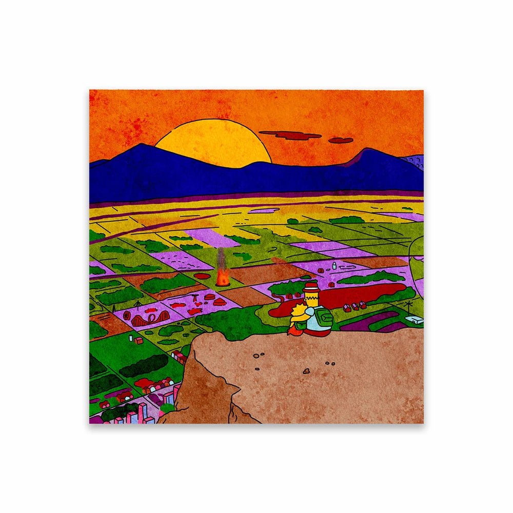 The Simpsons Poster Disney Watercolor Illustration Print Wall Art Prints Cartoon Family Love Canvas Painting Kids Bedroom Decor