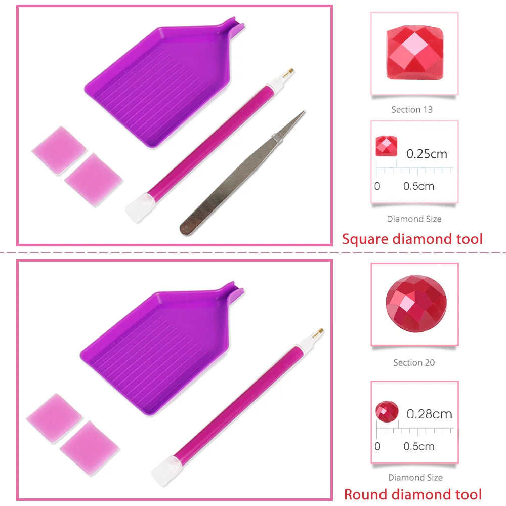 Huacan Diamond Painting Leopard Rhinestones Full Round Square AB Diamond Mosaic Aniaml Fantasy Home Decoration Craft Kit