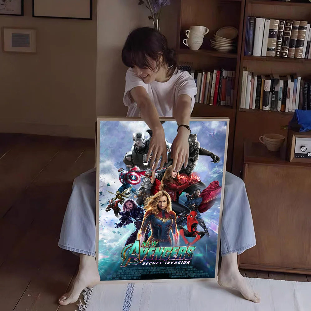 Marvel Self-adhesive Art Poster Whitepaper Prints Posters Artwork Home Decor