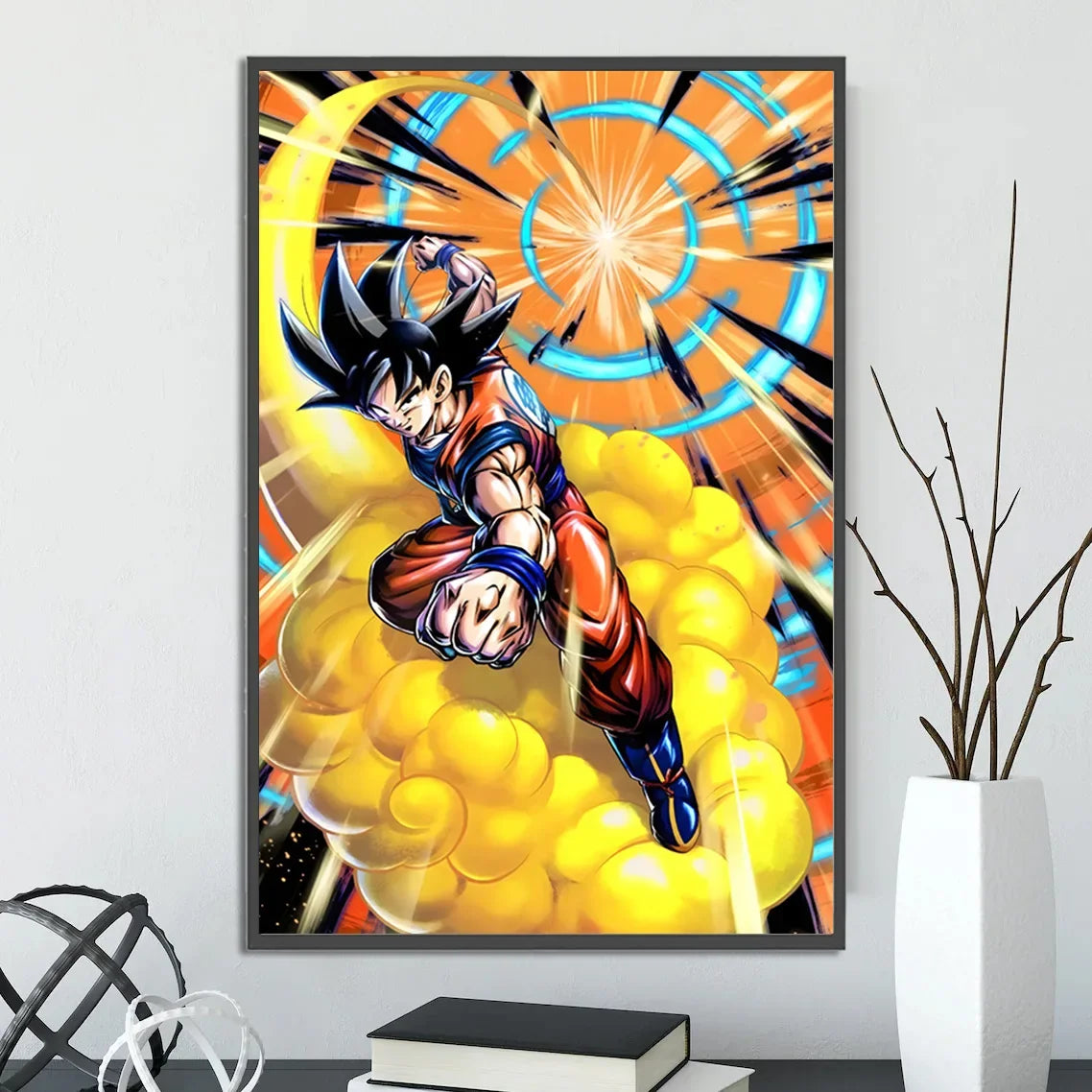 Dragon Ball Self-adhesive Poster Saiyan Goku Anime Wallpapr Figures Home Decoration Painting Pictures Wall Art Birthday Gift
