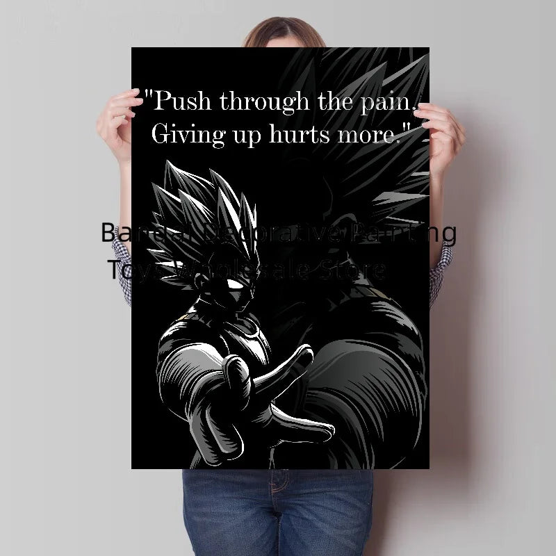 Bandai Classic Anime Goku Vegeta Dragon Ball Mural Cartoon Home Decor Living Room HD Poster Painting Christmas Gift for Children
