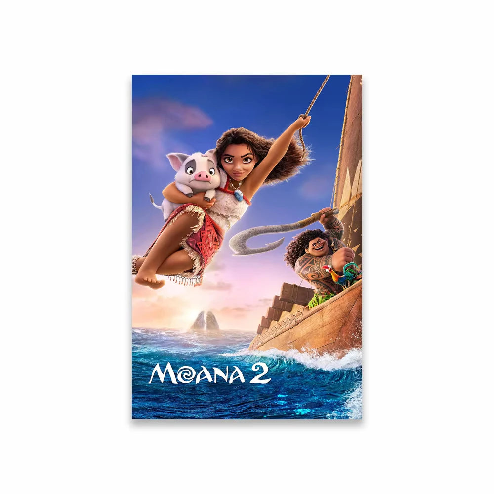 Moana 2 Poster Disney New Movie Posters Motivational Cartoon Prints Moana 2 Art Canvas Painting Kids Living Room Home Decor