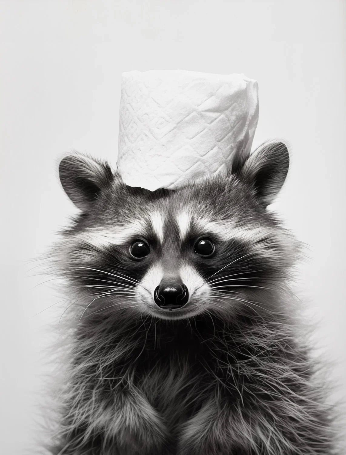 Black And White Cute Animals Canvas Painting Poster Funny Toilet Paper Otter Cat Tiger Wall Art Print Picture for Bathroom Decor