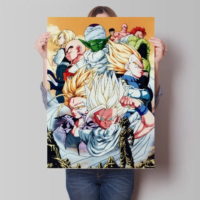 Bandai Classic Anime Dragon Ball HD Poster Goku Gohan Vegeta Piccolo Friza Retro Canvas Painting Print Wall Art Children Gift