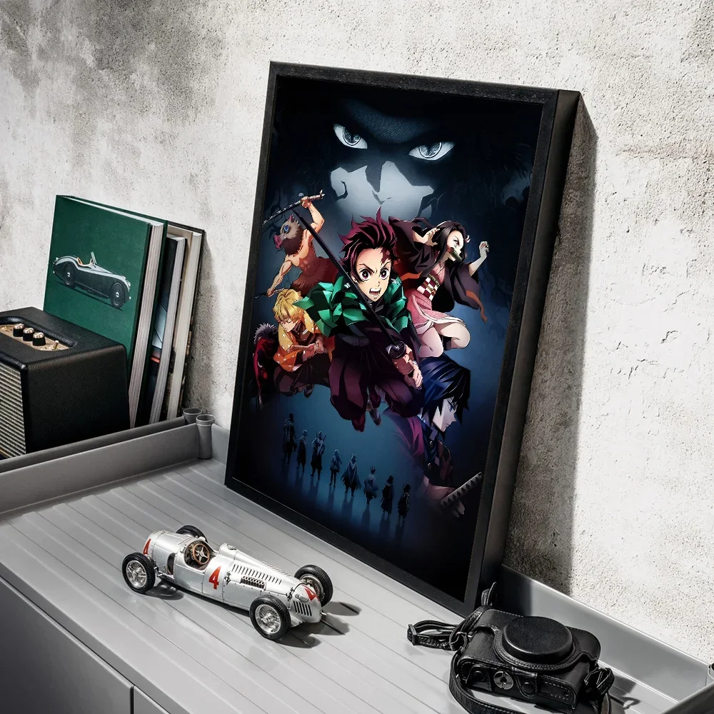 Anime Demon Slayer Canvas Poster Tanjirou Nezuko Kyoujurou Home Wall Art Painting Prints Pictures Kids Bedroom Decor Mural Gifts