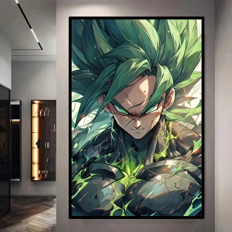 Dragon Ball Decorative Painting Sun Wukong Super Saiyan Japanese Anime Hanging Picture Living Room Bedside Mural