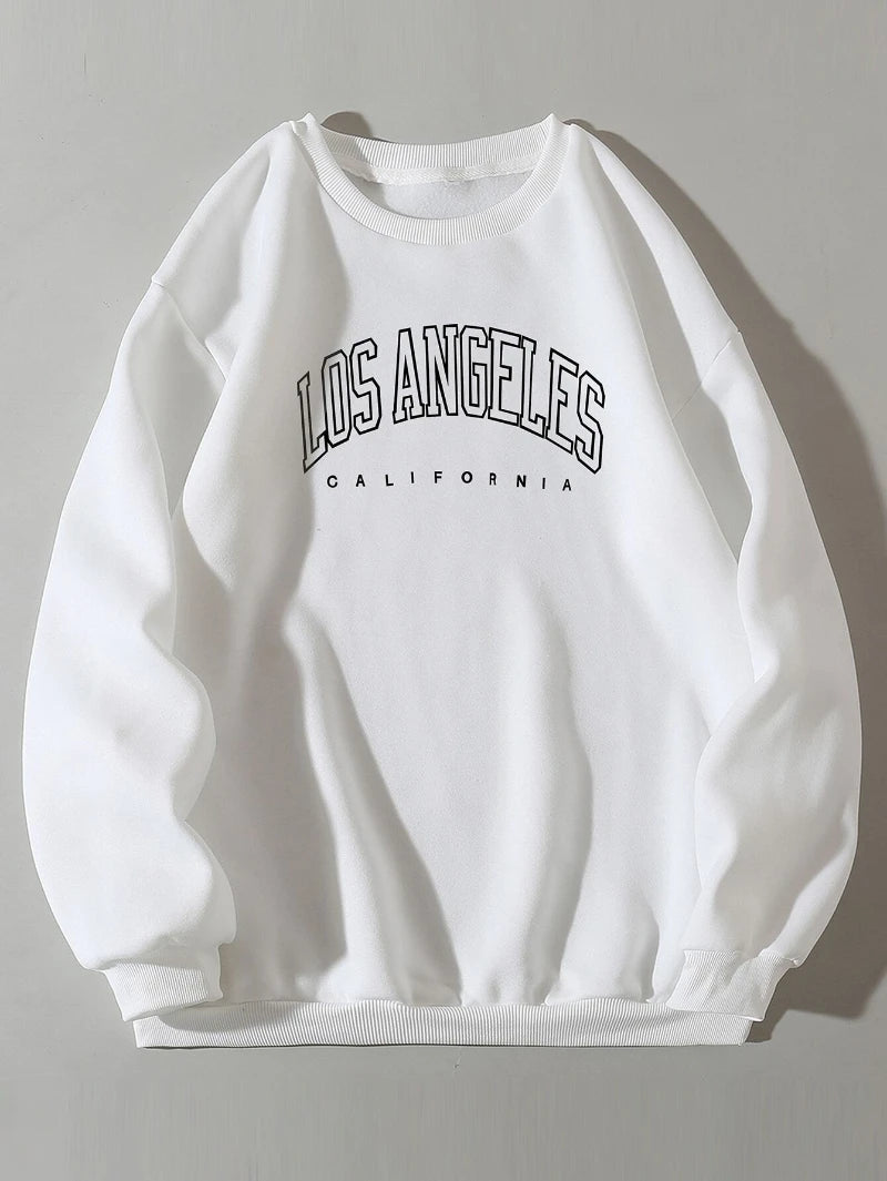 Fashion Woman Sweatshirts New York Brooklyn Letter Prints Pullovers Casual Crewneck Oversize Hoodies Fleece Warm Female Clothes