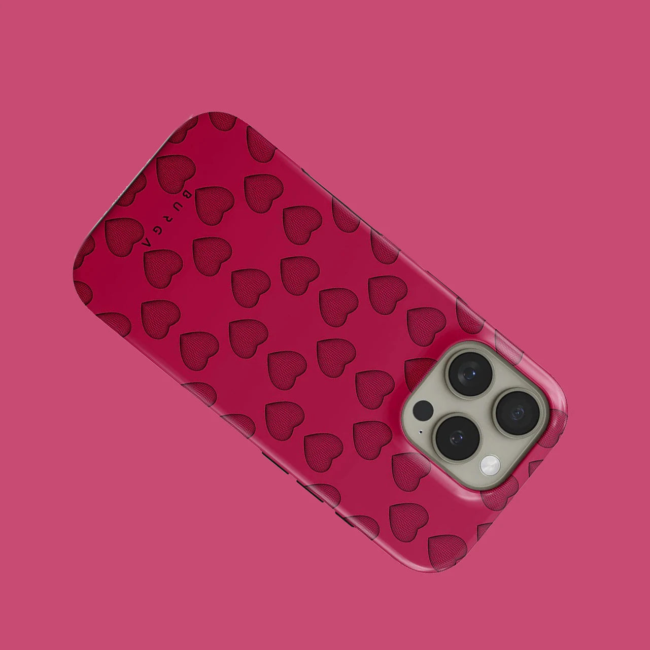 Red Love Heart BURGA Phone Case for iPhone 16 15 14 13 12 11 X XS XR XSMAX 7 8 Pro Max Plus Luxury Double-layer Back Cover