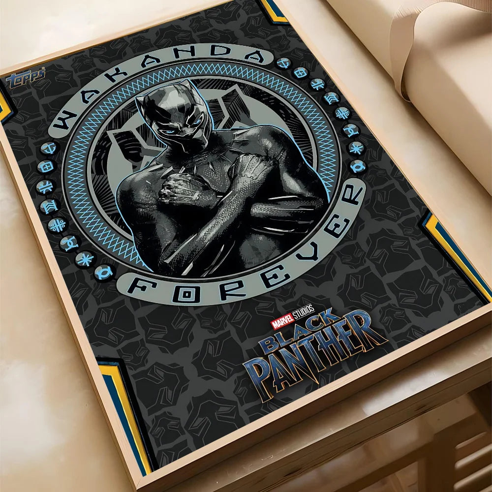 S-Superhero W-Wakanda Forever Poster Self-adhesive Art Waterproof Paper Sticker Coffee House Bar Room Wall Decor