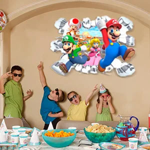 Mario Wall Stickers, 1 Pcs Decal for Party Decorations or Huge Posters for Boys Room Nursery Livingroom and Door (14'' x 23.2'')