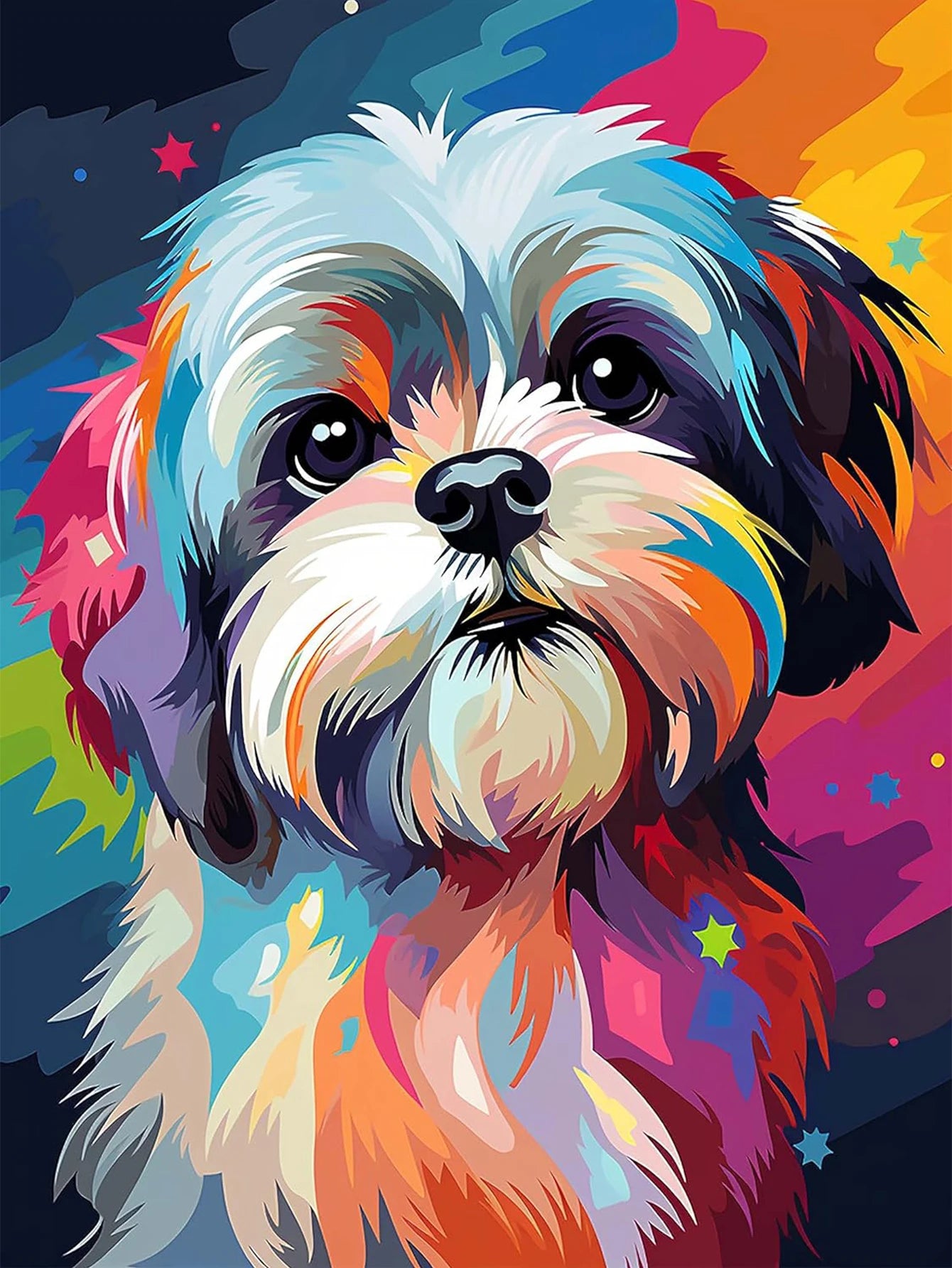 5D Diamond Painting Embroidery Crafts Mosaic Colorful Dog Home, Bedroom Wall Decoration Gift