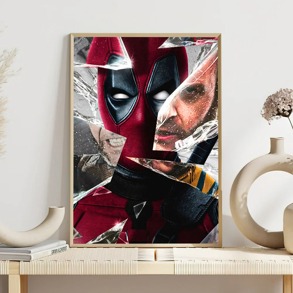Movie Deadpool W-Wolverine Poster Self Adhesive Painting Living Room Office Decoration Bedroom Home Wall Sticker Prints