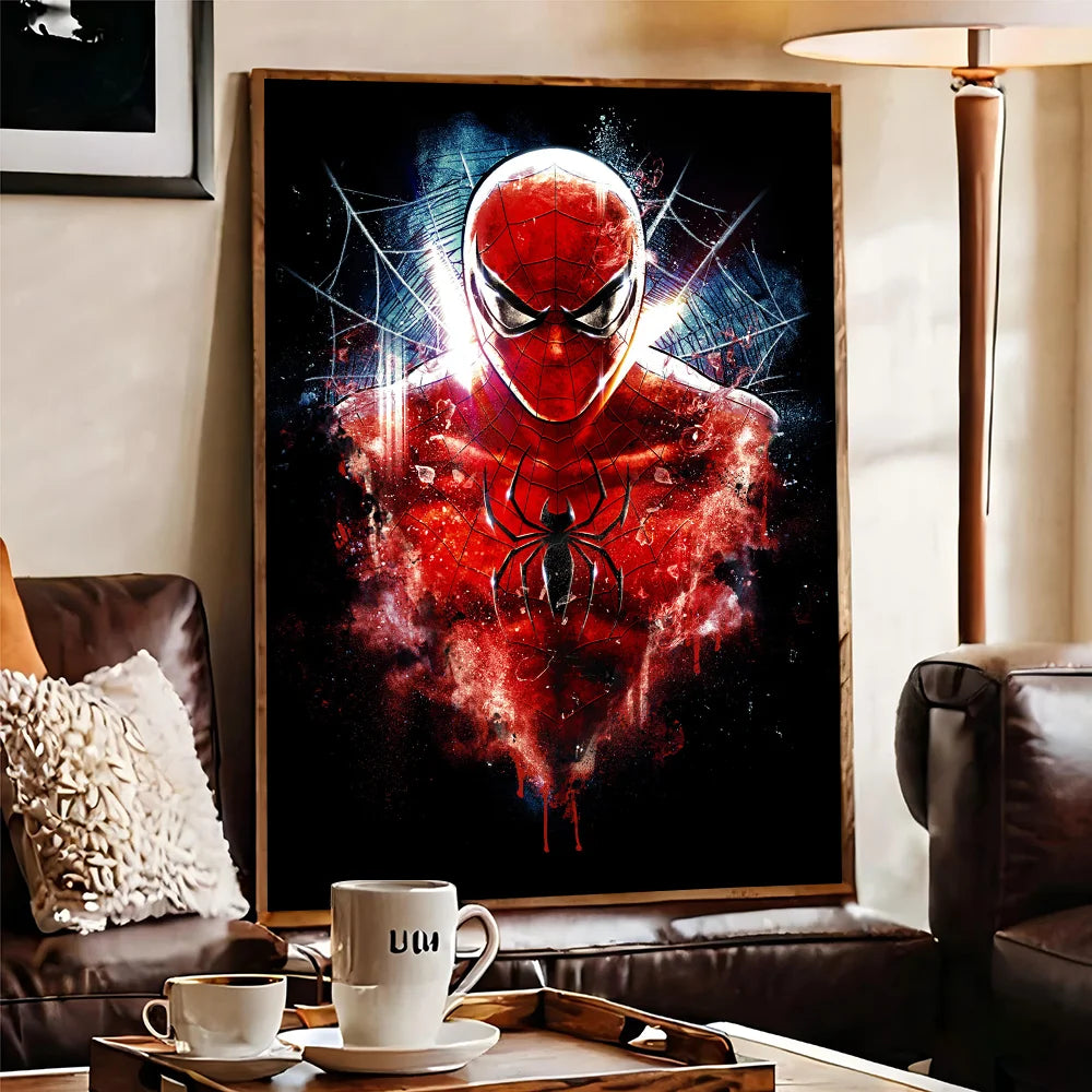 TOMY Spiderman Anime Posters Sticky HD Quality Wall Art Retro Posters For Home Room Wall Decor