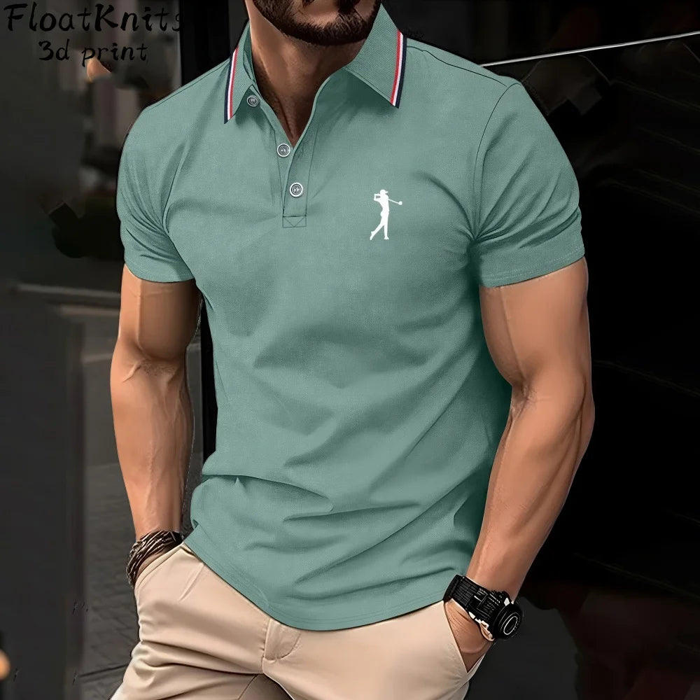 Fashion Minimalist Printed Mens Polo Shirts Short Sleeve Tee Men's Clothing Casual Simple T-Shirts for Men New in Tops & Tees