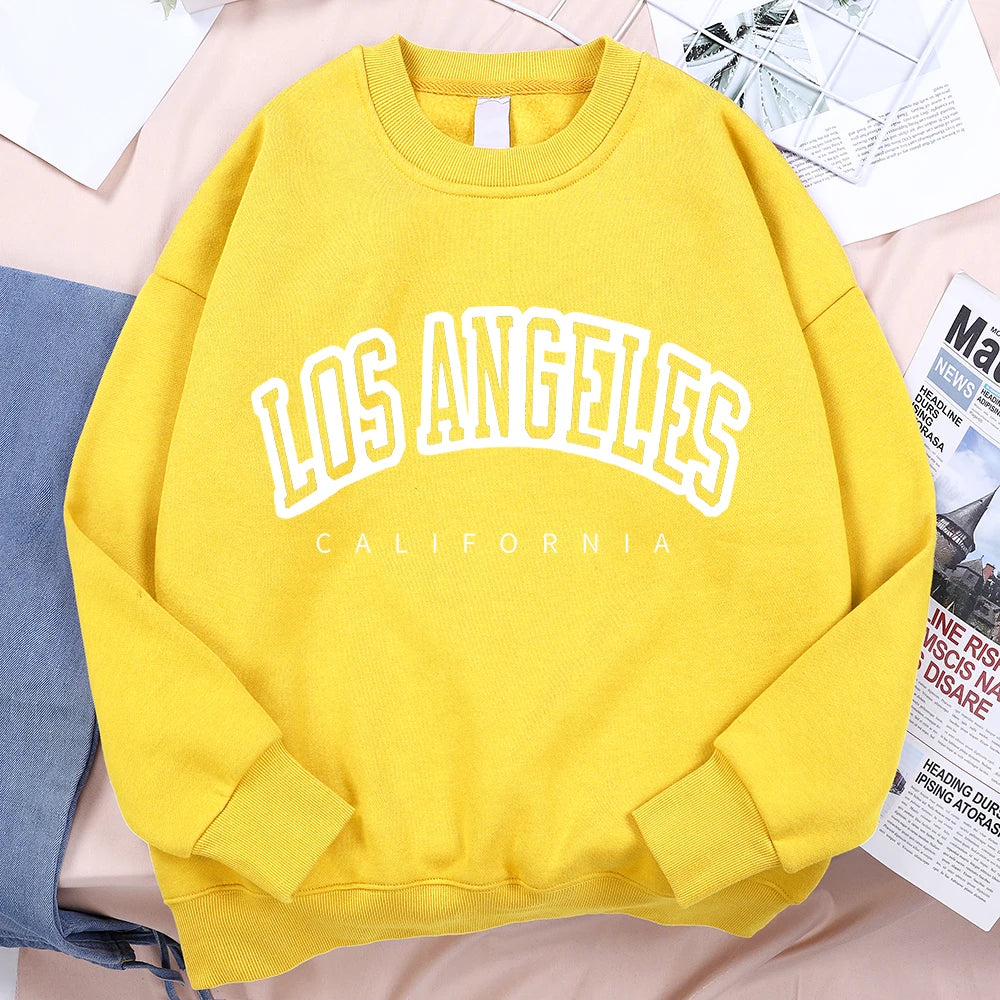Los Angeles California City Hoody Men Women Fashion Loose Hoodie Hip Hop Fleece Sweatshirt Fashion Crewneck Pullover Couple