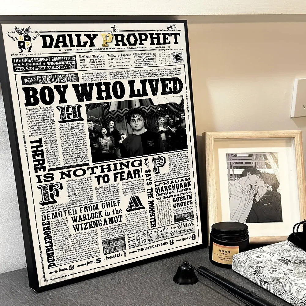 1pc Composite kraft paper H-harry P-potter Poster Self-adhesive Art Waterproof Paper Sticker Coffee House Bar Room Wall Decor