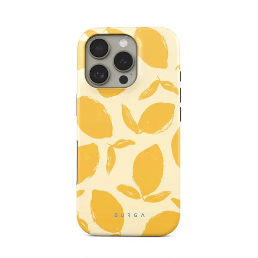 Lemon Pattern BURGA Phone Case for iPhone 16 15 14 13 12 11 X XS XR XSMAX 7 8 Pro Max Plus Luxury Double-layer Back Cover