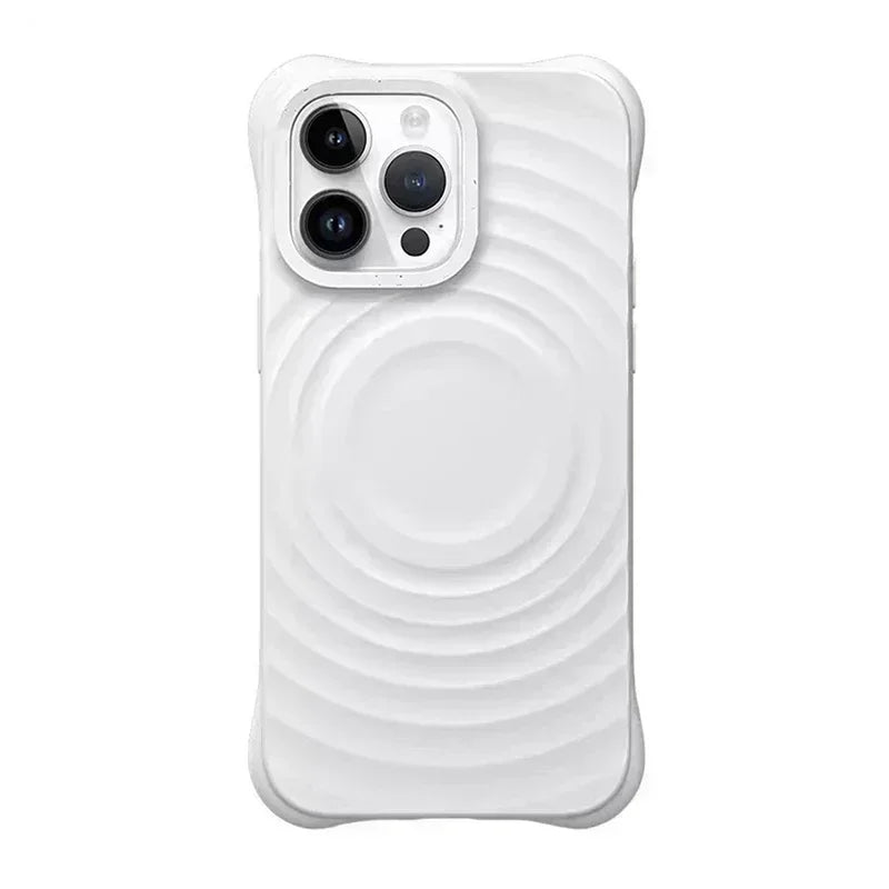 Ripple Silicone Engraved Letters Magnetic Phone Case Cover for IPhone 12 13 14 15 Pro Max Case for IPhone 15 Pro Max