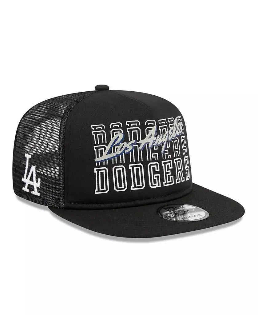 New Era | Men's Black Los Angeles Dodgers Street Team A-Frame Trucker 9FIFTY Snapback Hat