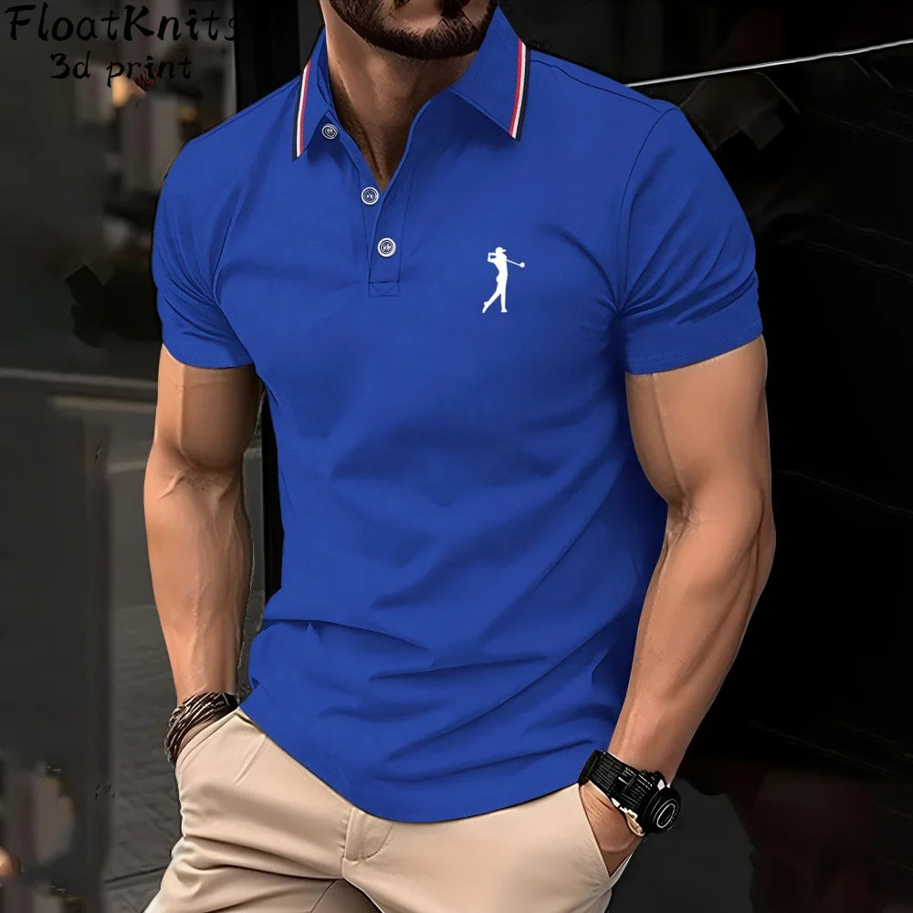 Fashion Minimalist Printed Mens Polo Shirts Short Sleeve Tee Men's Clothing Casual Simple T-Shirts for Men New in Tops & Tees