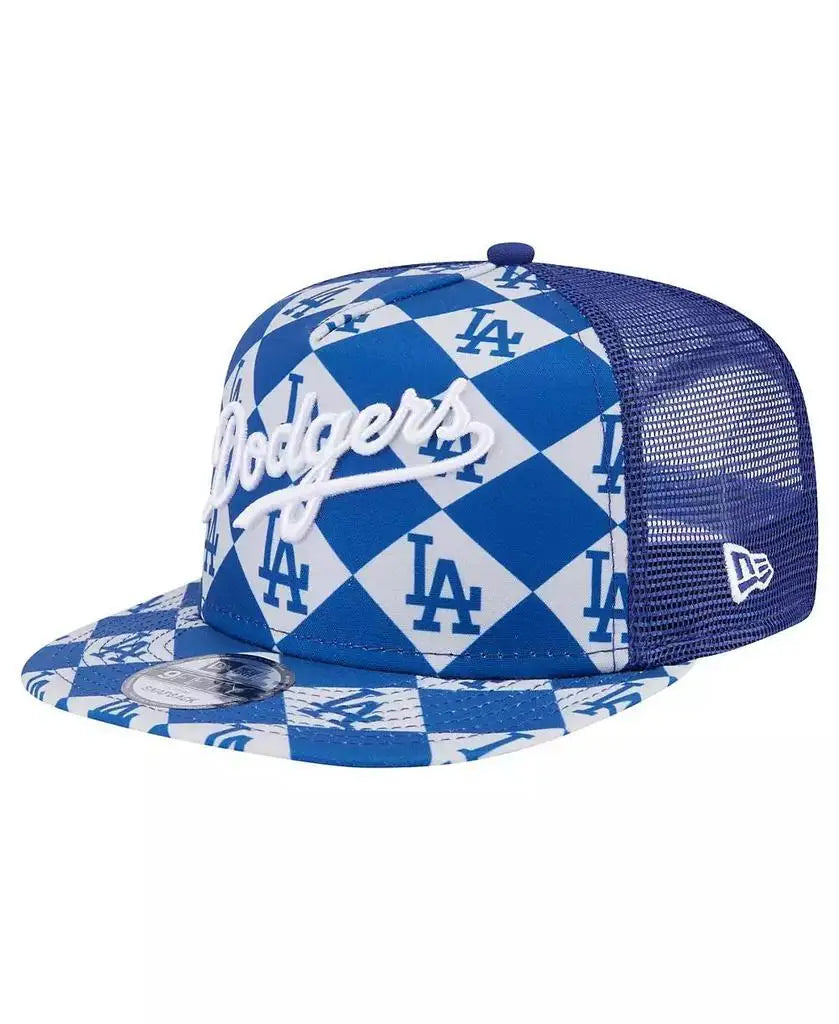 New Era | Men's Royal Los Angeles Dodgers Seeing Diamonds A-Frame Trucker 9FIFTY Snapback Hat