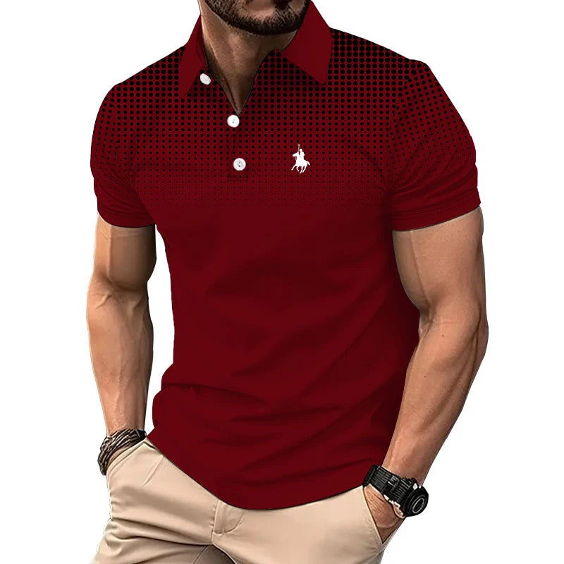 Men Clothes New Summer Short Sleeve Sport Lapel Polo Shirt Men Personality Casual 3D Digital Print Polo Shirt Men Sport Polo