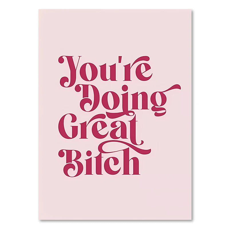 Funny Quote Art Poster Pink Makeup Prints Bedroom Home Decor Modern Inspirational Girl Power Dot Self Care Wall Canvas Painting