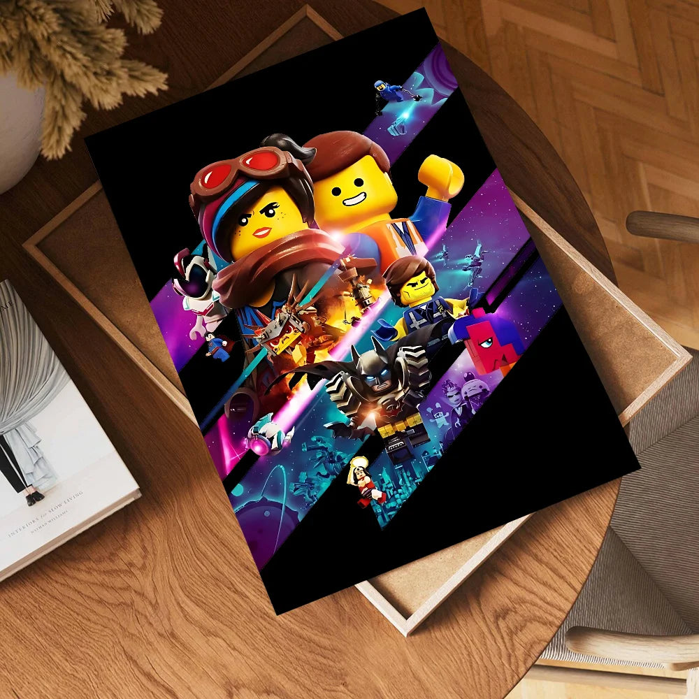 Abstract Funny L-Legos Anime Posters Sticky HD Quality Wall Art Retro Posters for Home Room Wall Decor