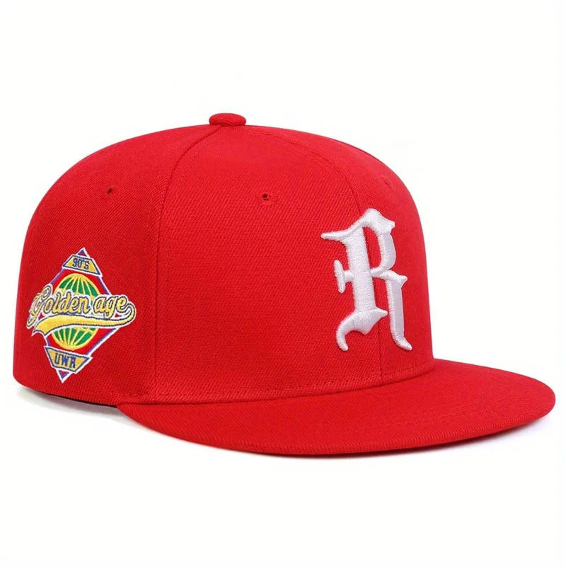 Gothic Letter R Embroidery Hip-hop Hats Spring and Autumn Outdoor Adjustable Casual Baseball Caps Sunscreen Hat