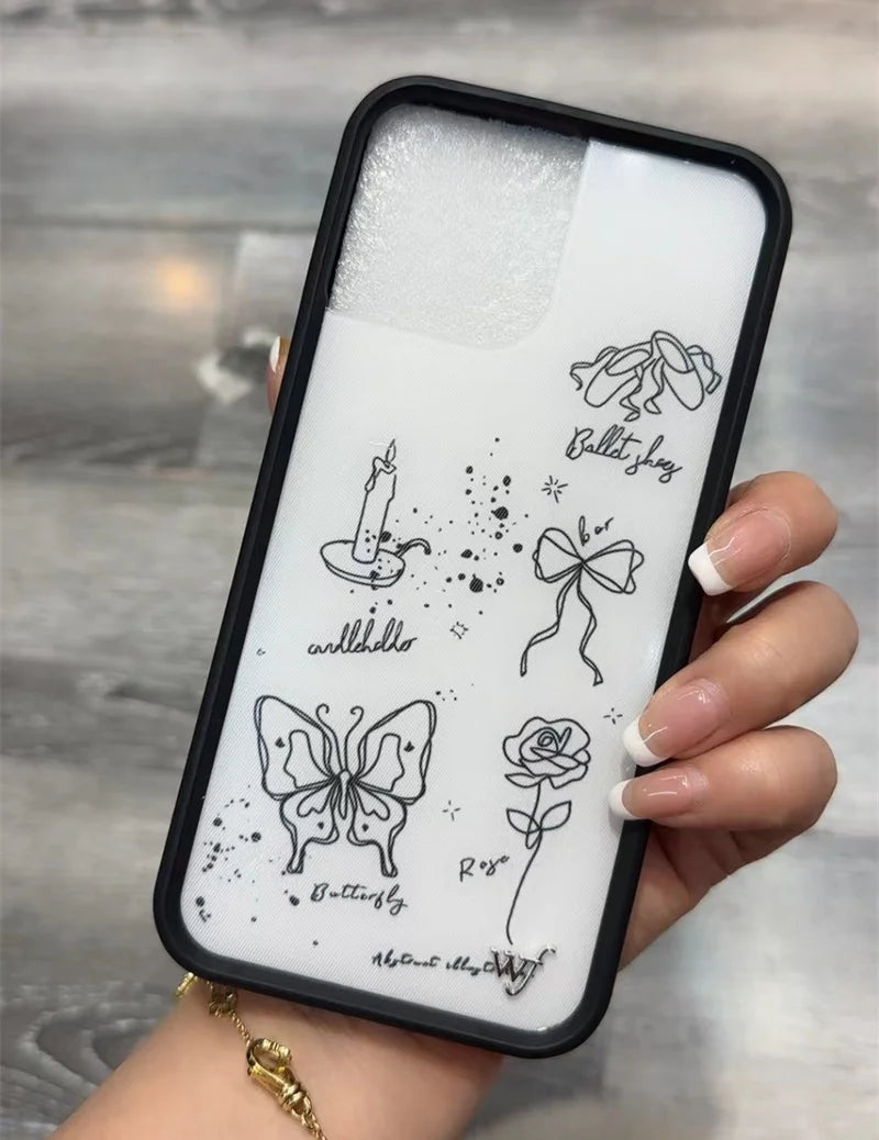 Wildflower I Love Myself Ashley L Love Me Phone Case For iPhone 12 13 14 15 16 Pro Max WF Cute Cartoon Butterfly Daisy Cover