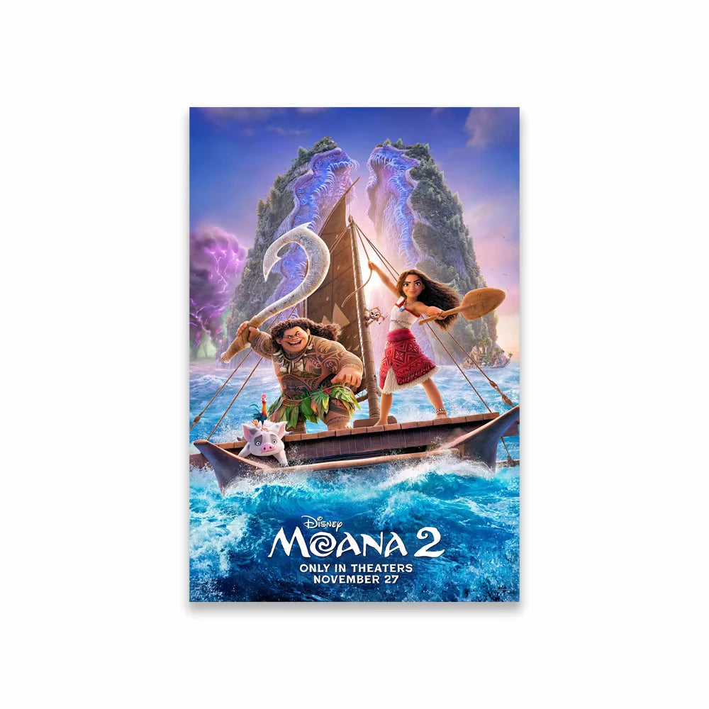 Moana 2 Poster Disney New Movie Posters Motivational Cartoon Prints Moana 2 Art Canvas Painting Kids Living Room Home Decor