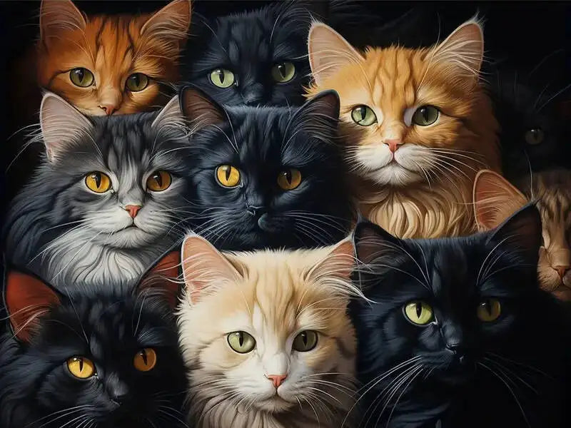 Huacan Diy Diamond Mosaic Cat Full Diamond Painting Animal Handmade Home Decoration Rhinestone Pictures Craft Kit
