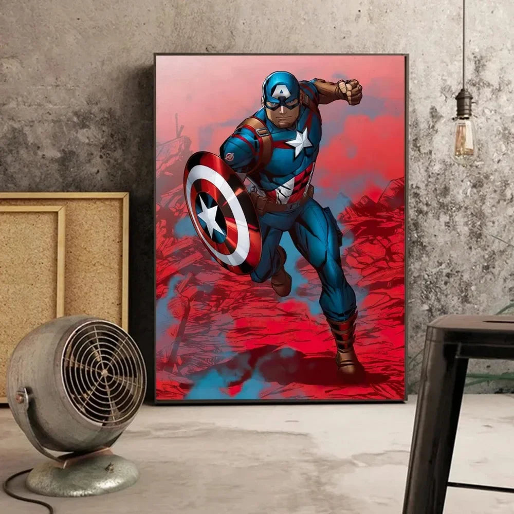 MINISO Canvas Painting Marvel Movie Avengers Superhero Wall Art Posters SpiderMan Home Room Decoration Murals Print Picture Gift