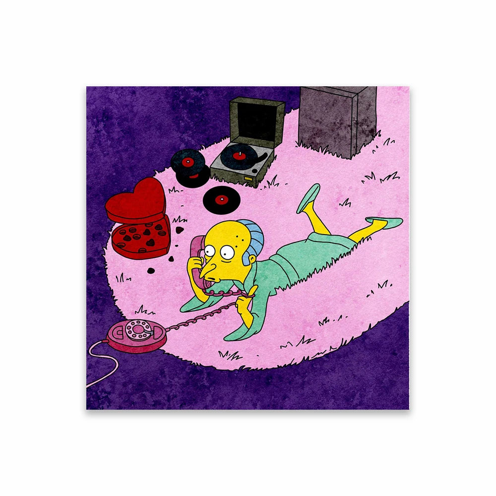 The Simpsons Poster Disney Watercolor Illustration Print Wall Art Prints Cartoon Family Love Canvas Painting Kids Bedroom Decor