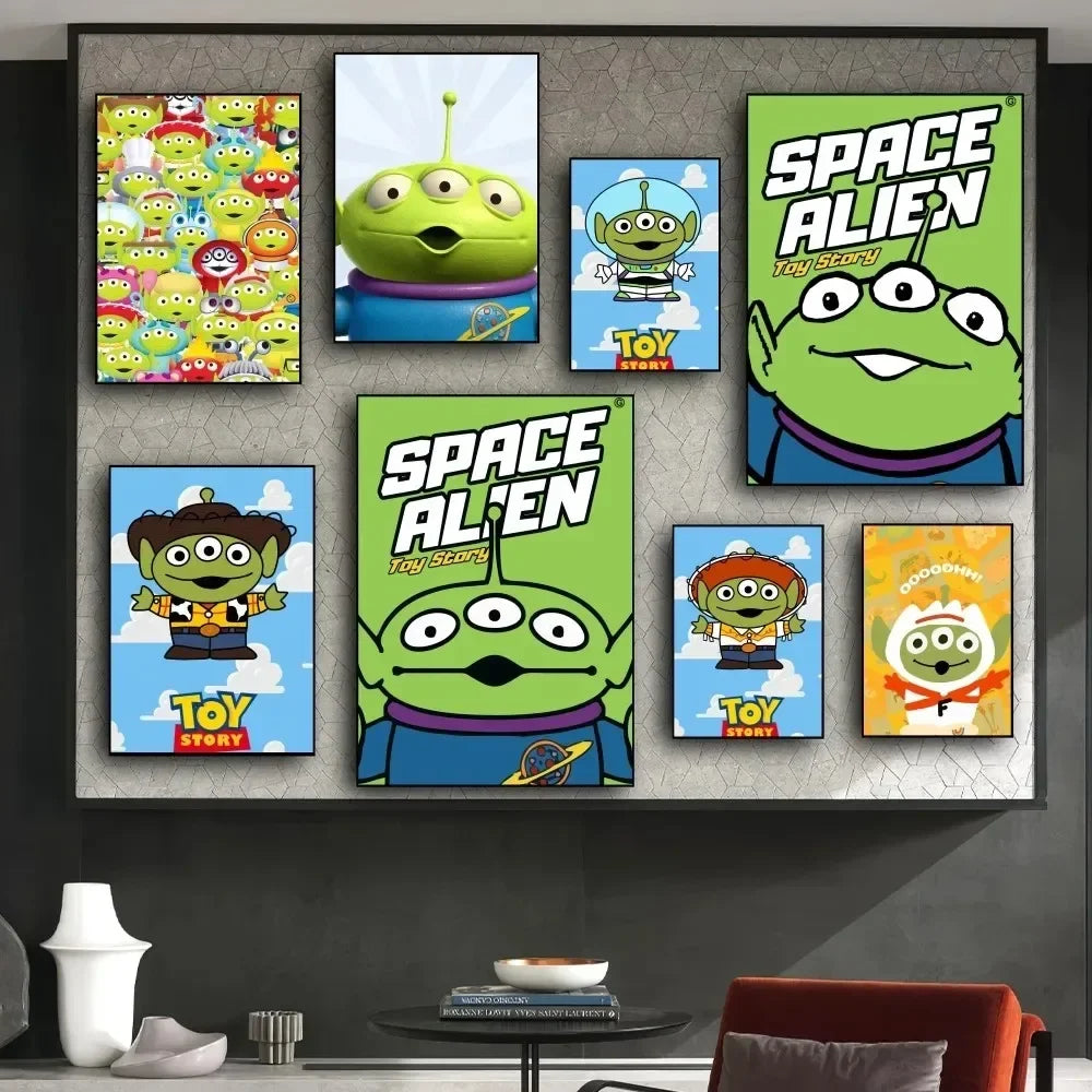 MINISO Canvas Painting Poster Prints Wall Pictures Disney Toy Story Alien Living Room Home Decoration