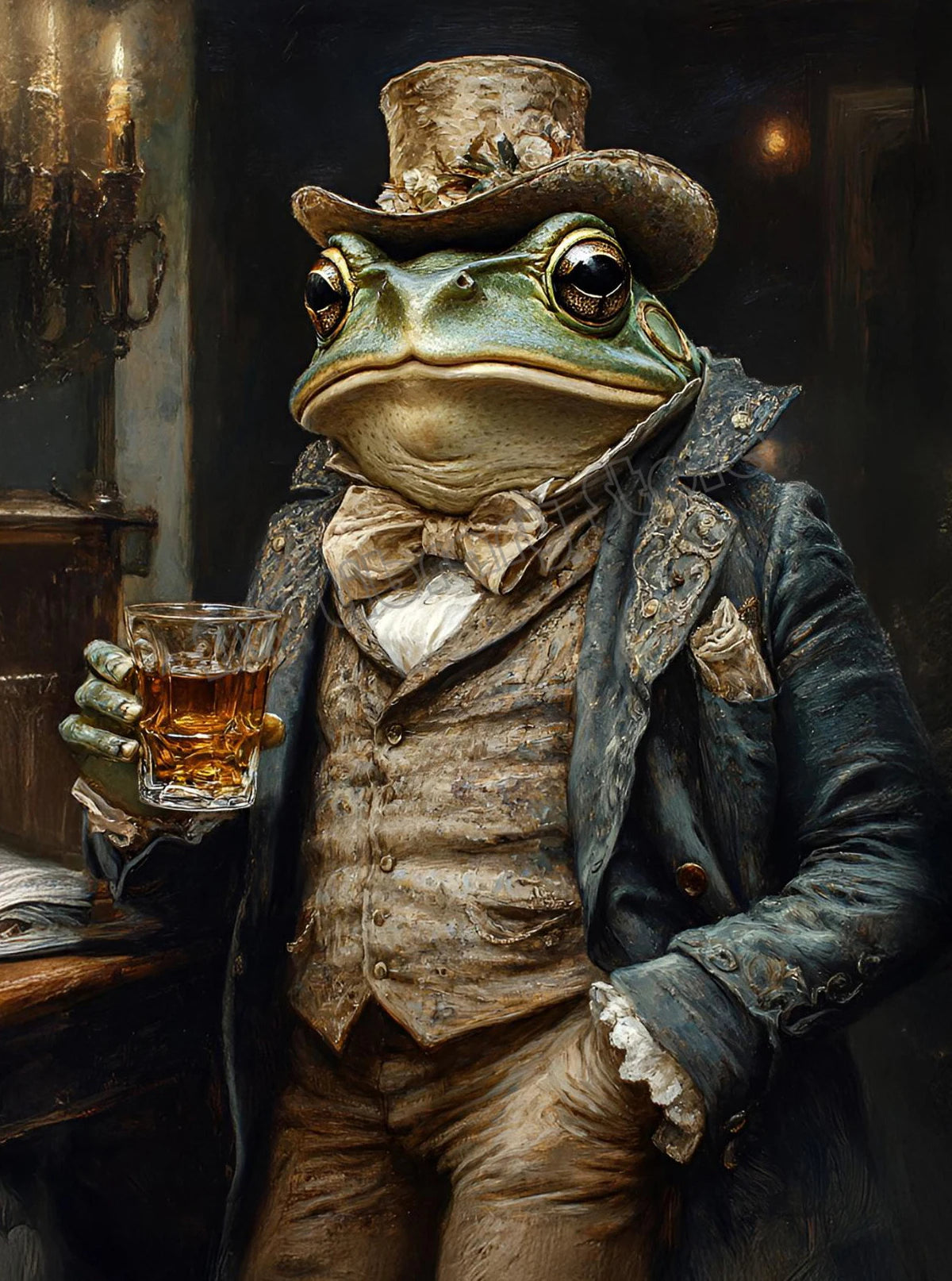 Retro Gentleman Rabbit Crocodile Portrait Renaissance Animals Human Body Poster Canvas Painting Wall Art Pictures Home Decor