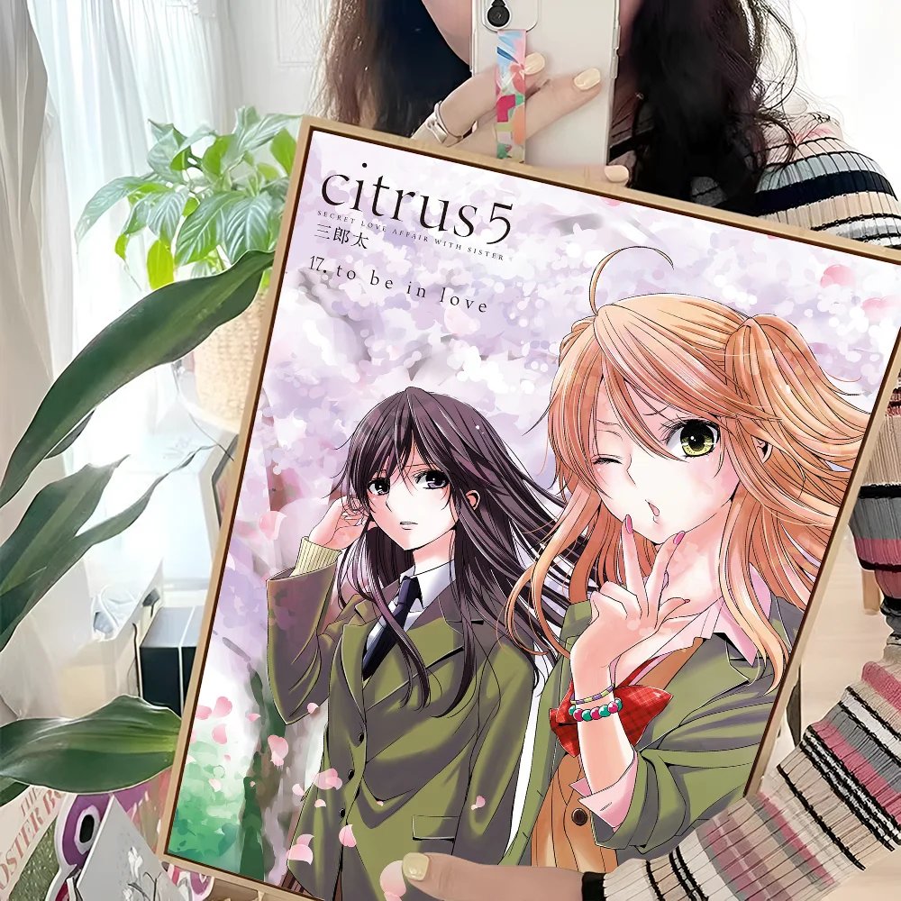 Japanese Anime Citrus Movie Sticky Posters Retro Kraft Paper Sticker DIY Room Bar Art Wall Painting