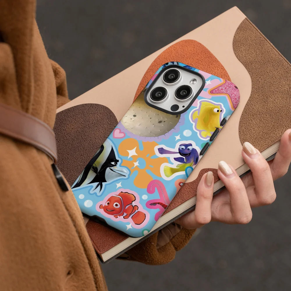 F-Finding N-Nemo Rainbow Sticker Phone Case Phone Case Film shell For iPhone 16 15 14 13 12 11 Pro Max Plus