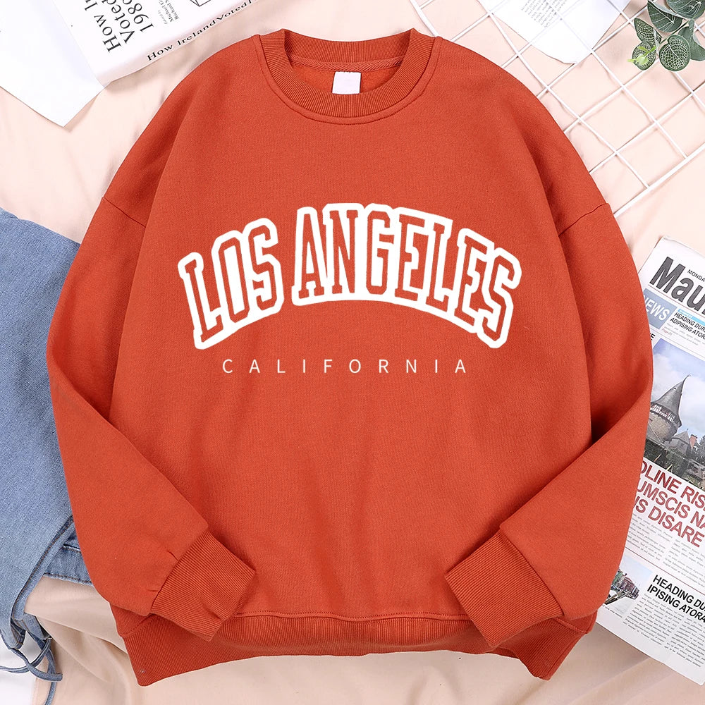 Los Angeles California City Hoody Men Women Fashion Loose Hoodie Hip Hop Fleece Sweatshirt Fashion Crewneck Pullover Couple