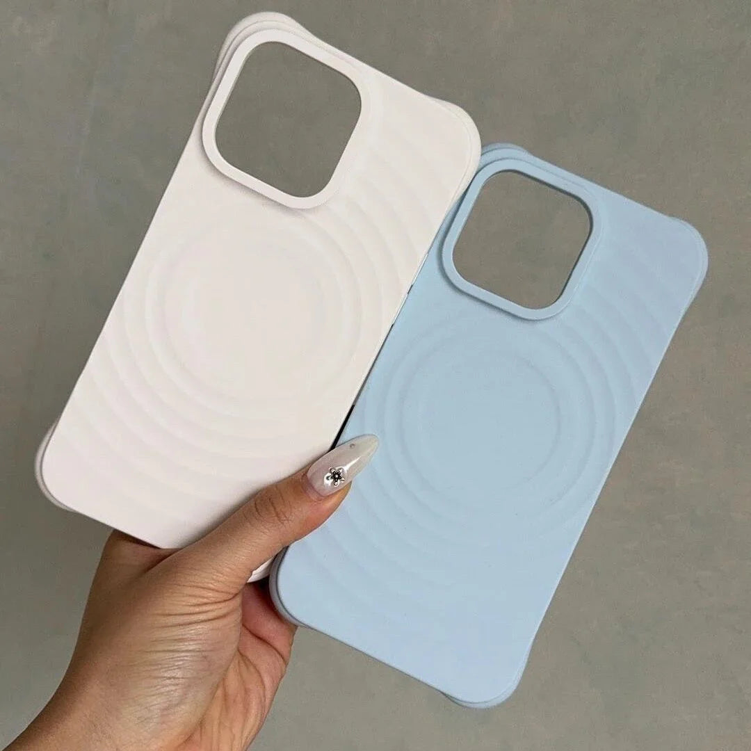 Ripple Silicone Engraved Letters Magnetic Phone Case Cover for IPhone 12 13 14 15 Pro Max Case for IPhone 15 Pro Max