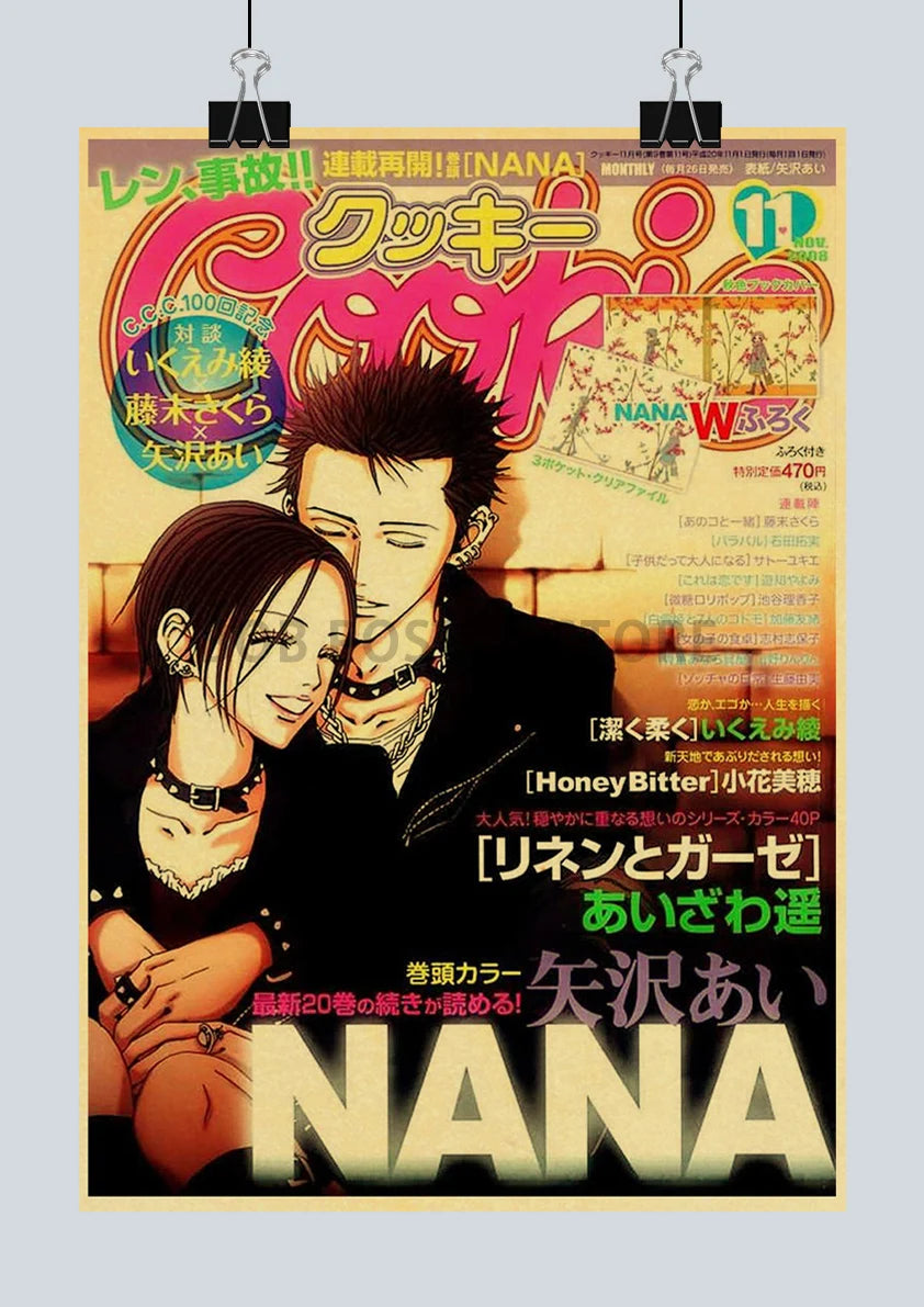 Japan Anime NANA Posters Retro Kraft Paper Sticker Poster 2021 Arrivals Bar Cafe Decor Nostalgia Gift Funny Prints Wall Painting