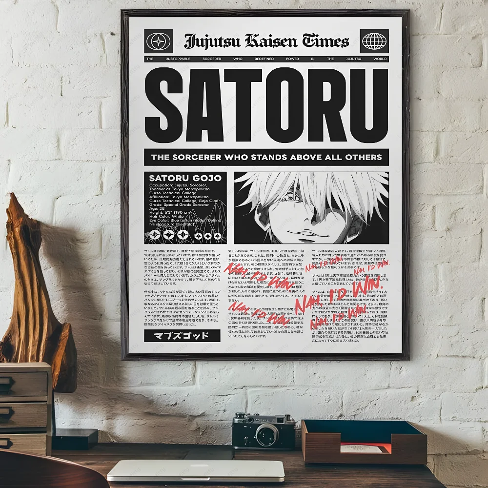 J-JujutsuES Japan Anime K-KaisenES Poster Sticky Wall Art Printing Waterproof Home Living Bed Room Bar Hallway Aesthetic Decor