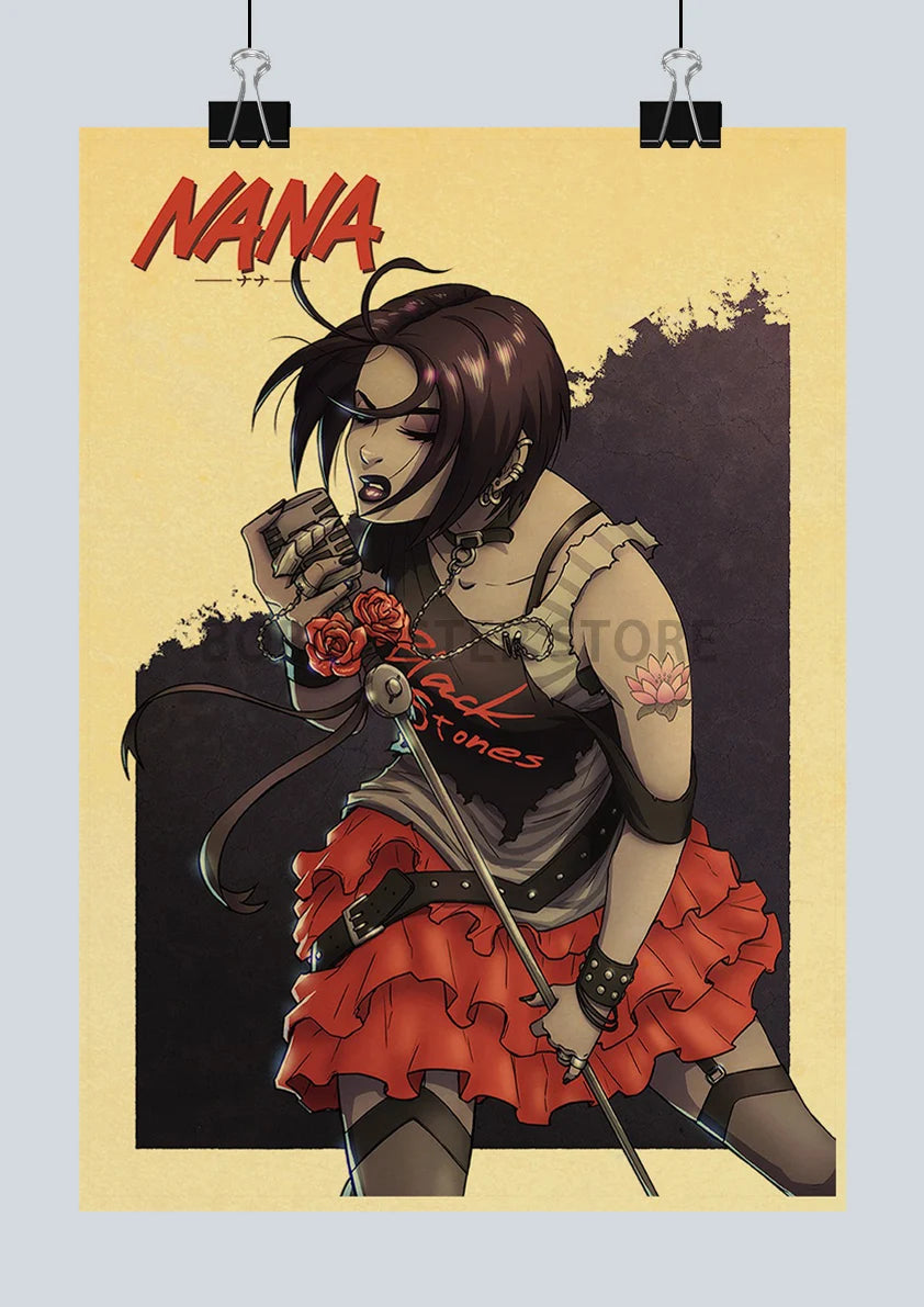 Japan Anime NANA Posters Retro Kraft Paper Sticker Poster 2021 Arrivals Bar Cafe Decor Nostalgia Gift Funny Prints Wall Painting