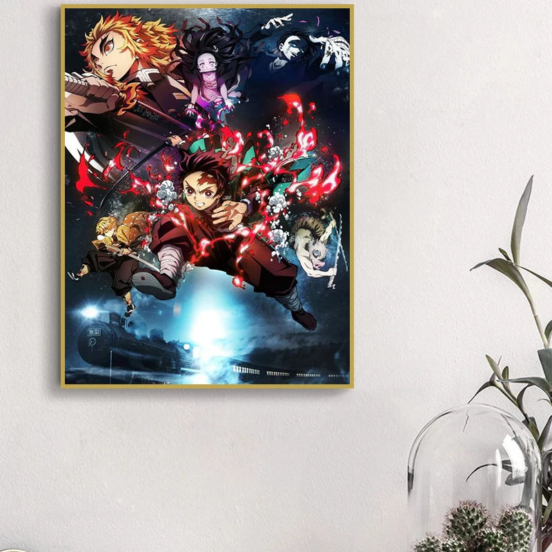 Anime Demon Slayer Classic Canvas Painting Anime Character Posters HD Wall Art Picture Modern Home Children's Room Decoration
